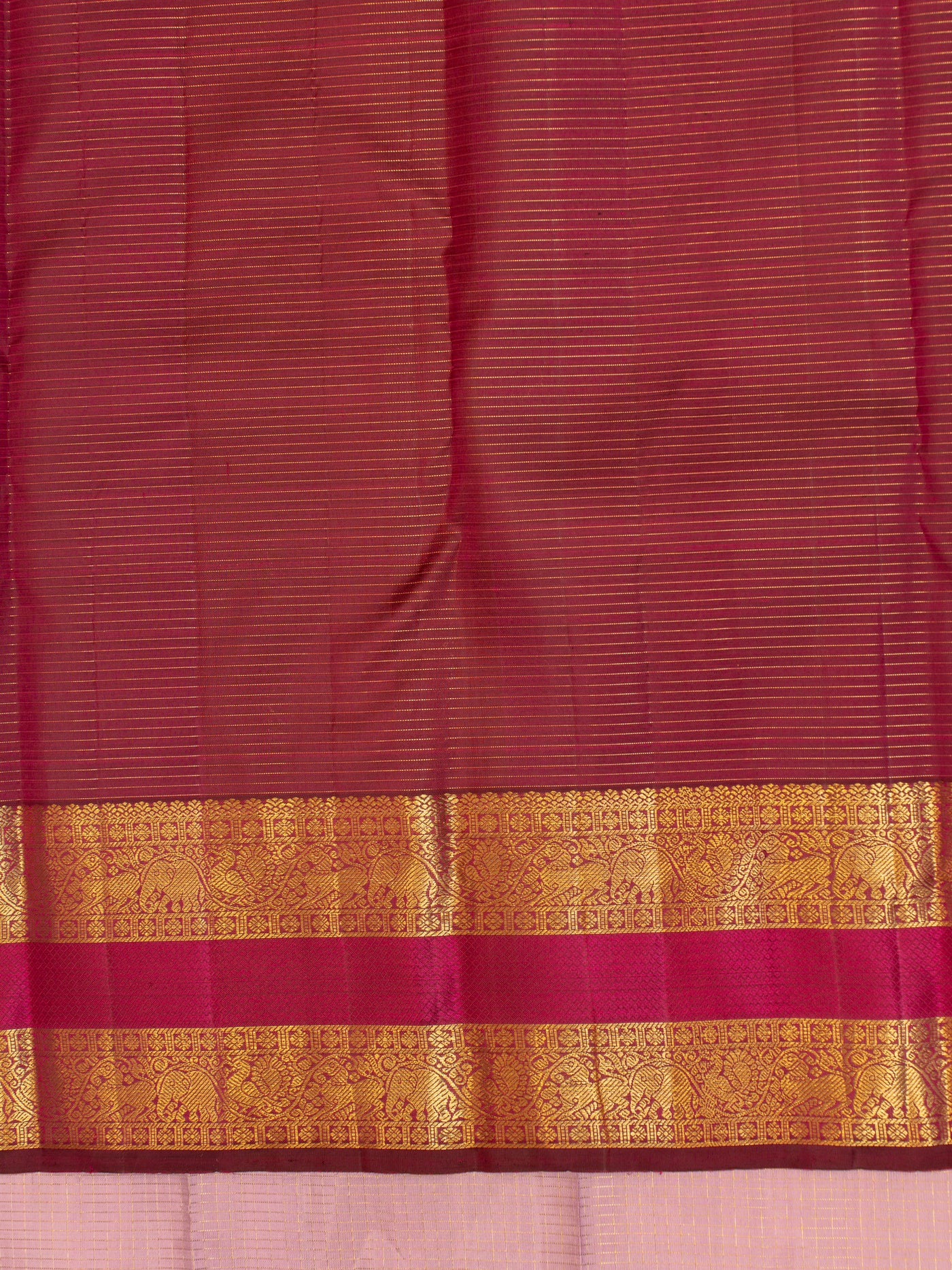 Lilac pink traditional pure Kanchipuram silk saree