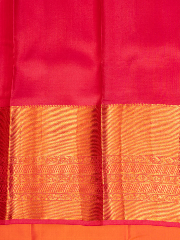 Peach Pink Big Border Pure Kanchipuram Silk Saree