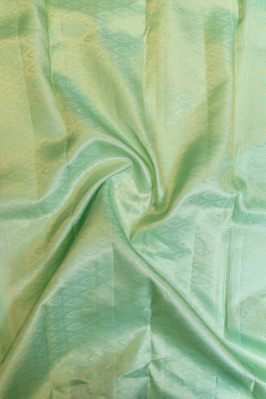Turquoise blue brocade pure Kanchipuram silk saree