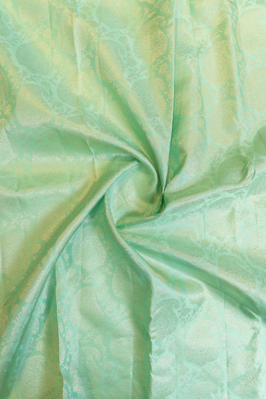 Turquoise blue brocade pure Kanchipuram silk saree