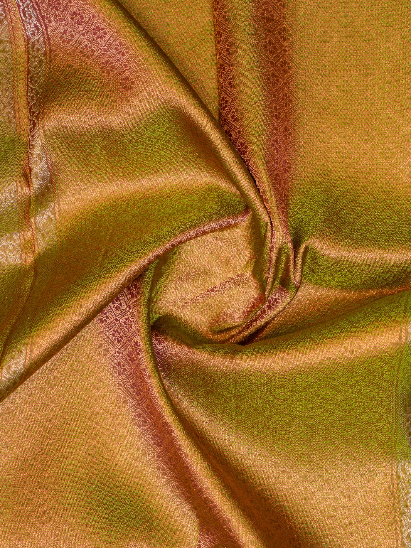 Peach Orange Pure Kanjivaram Silk Saree