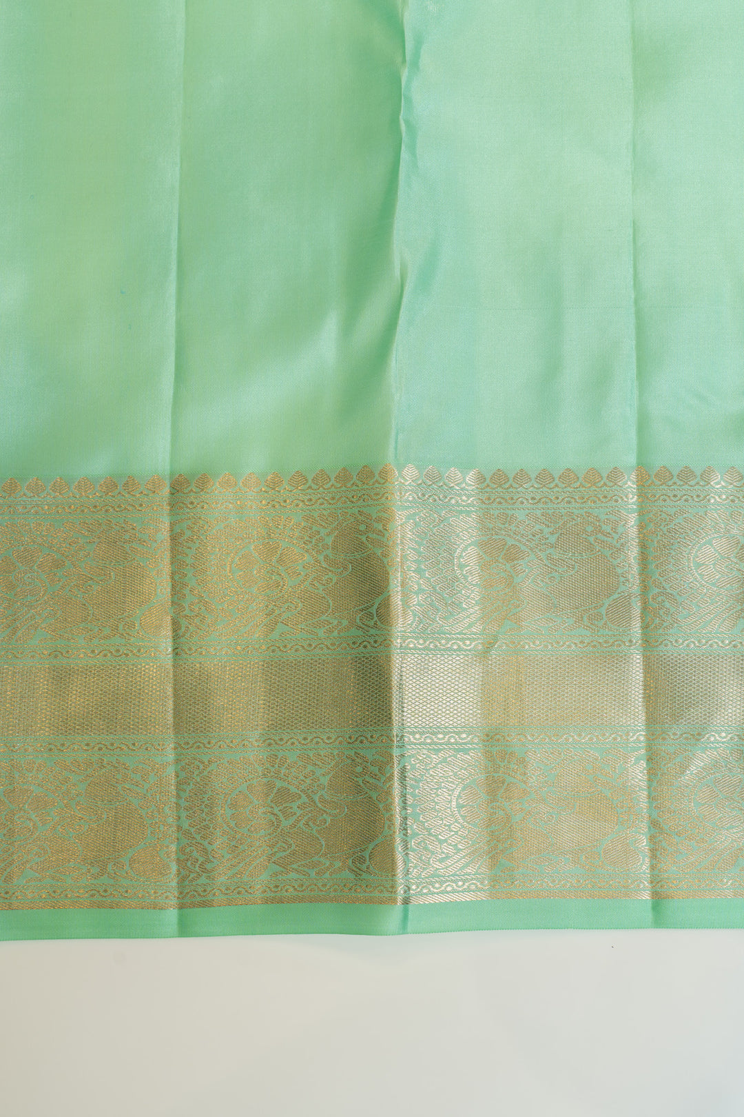 Turquoise blue brocade pure Kanchipuram silk saree