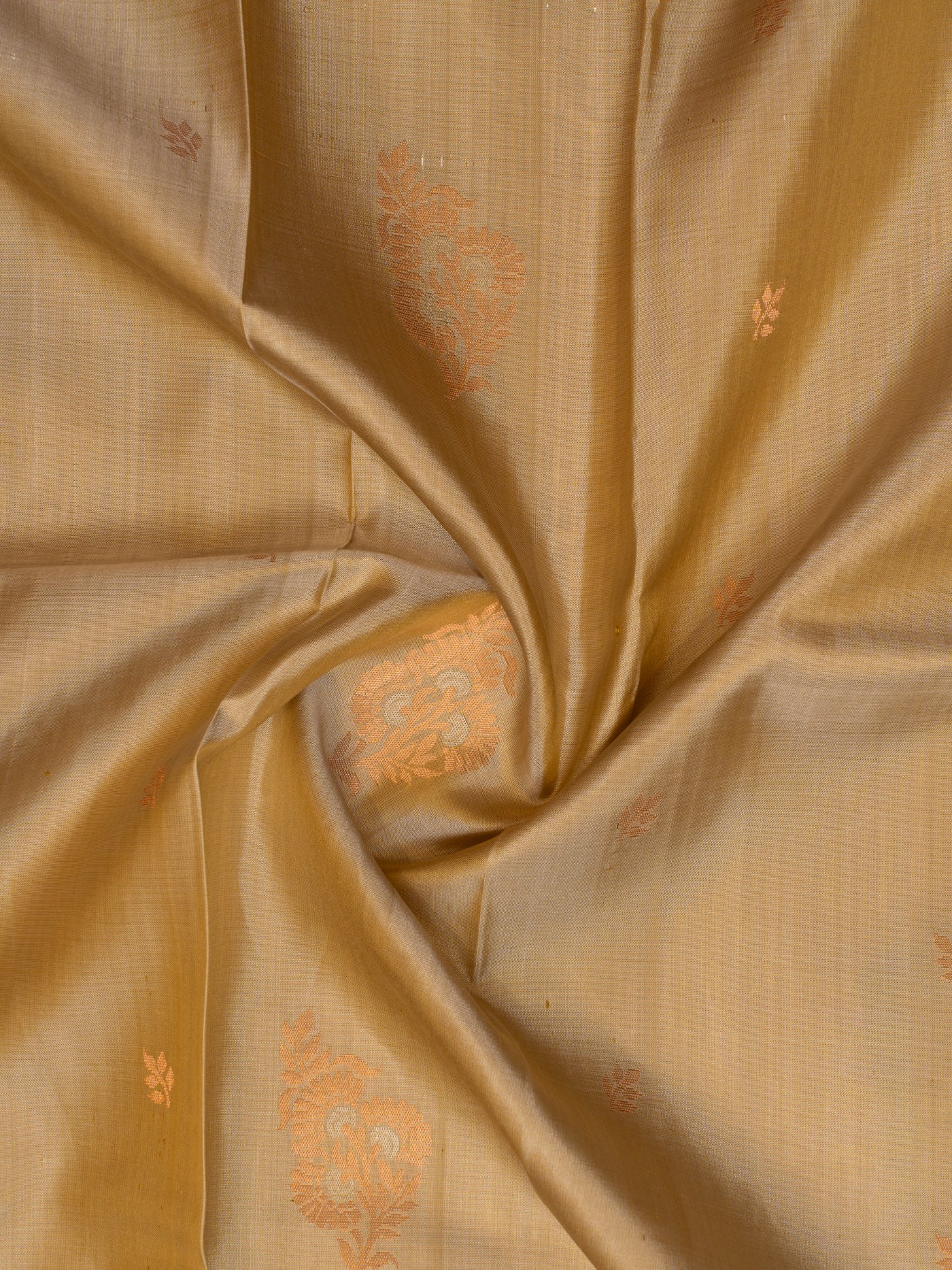 Sand Beige Pastel Pure Kanchipuram Silk Saree