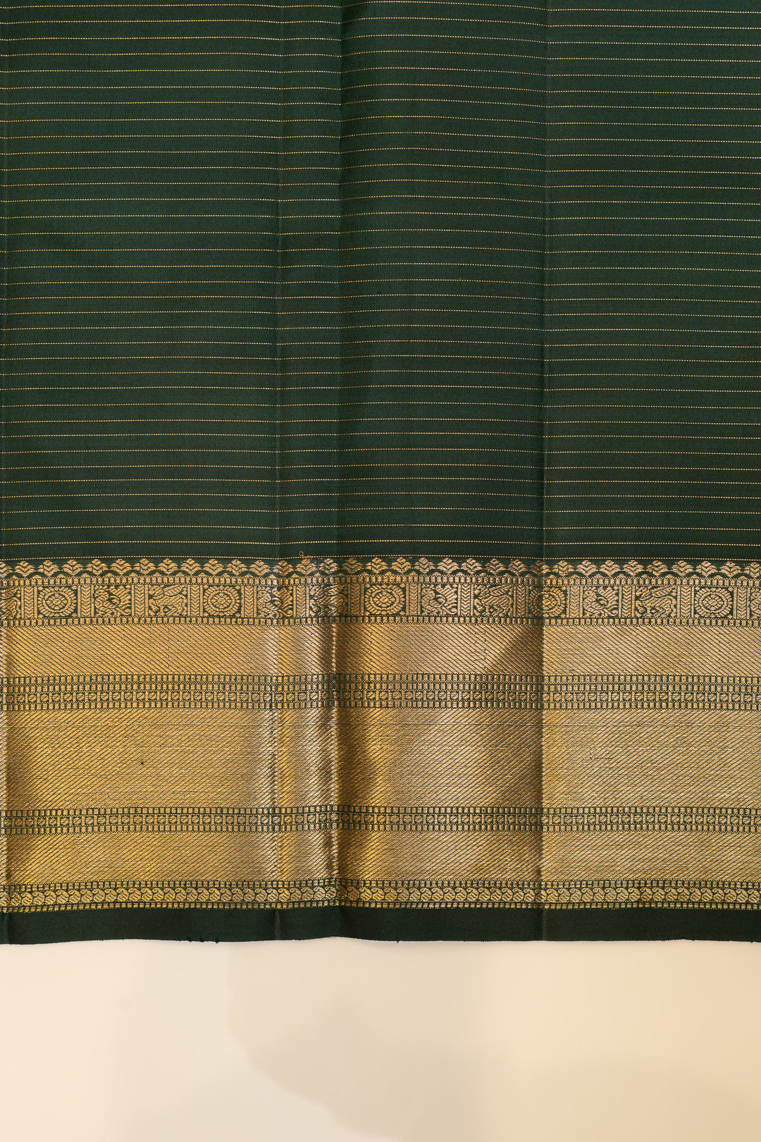Emerald green vairaoosi pure Kanchipuram silk saree