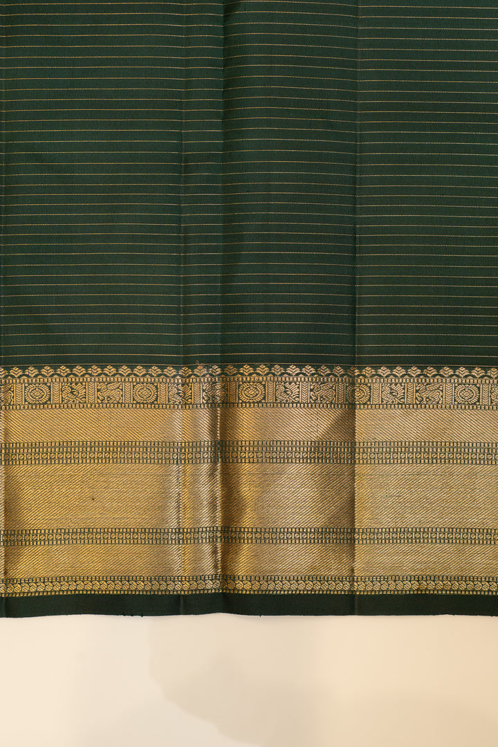 Emerald green vairaoosi pure Kanchipuram silk saree
