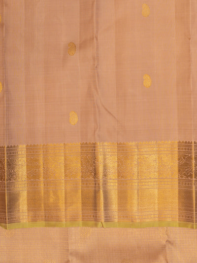 Dusty pink zari checks pure Kanchipuram silk saree