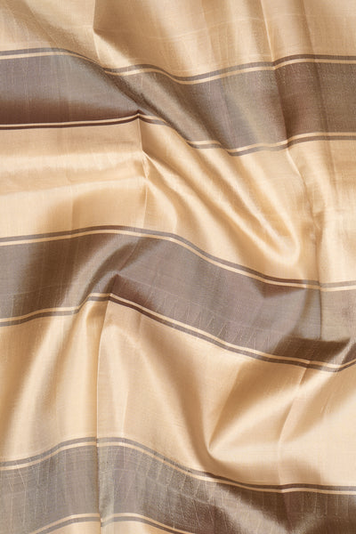 Beige and Lilac Without Zari Pure Kanchipuram Silk Saree - Clio Silks