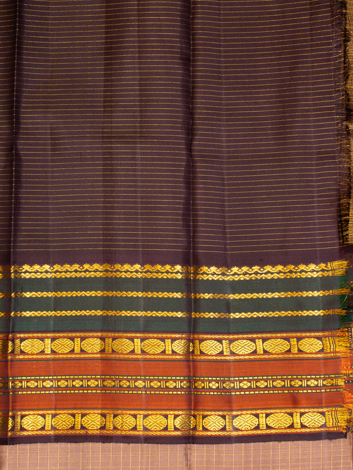 Mauve and Jamun Varisaipettu Pure Kanchipuram Silk Saree