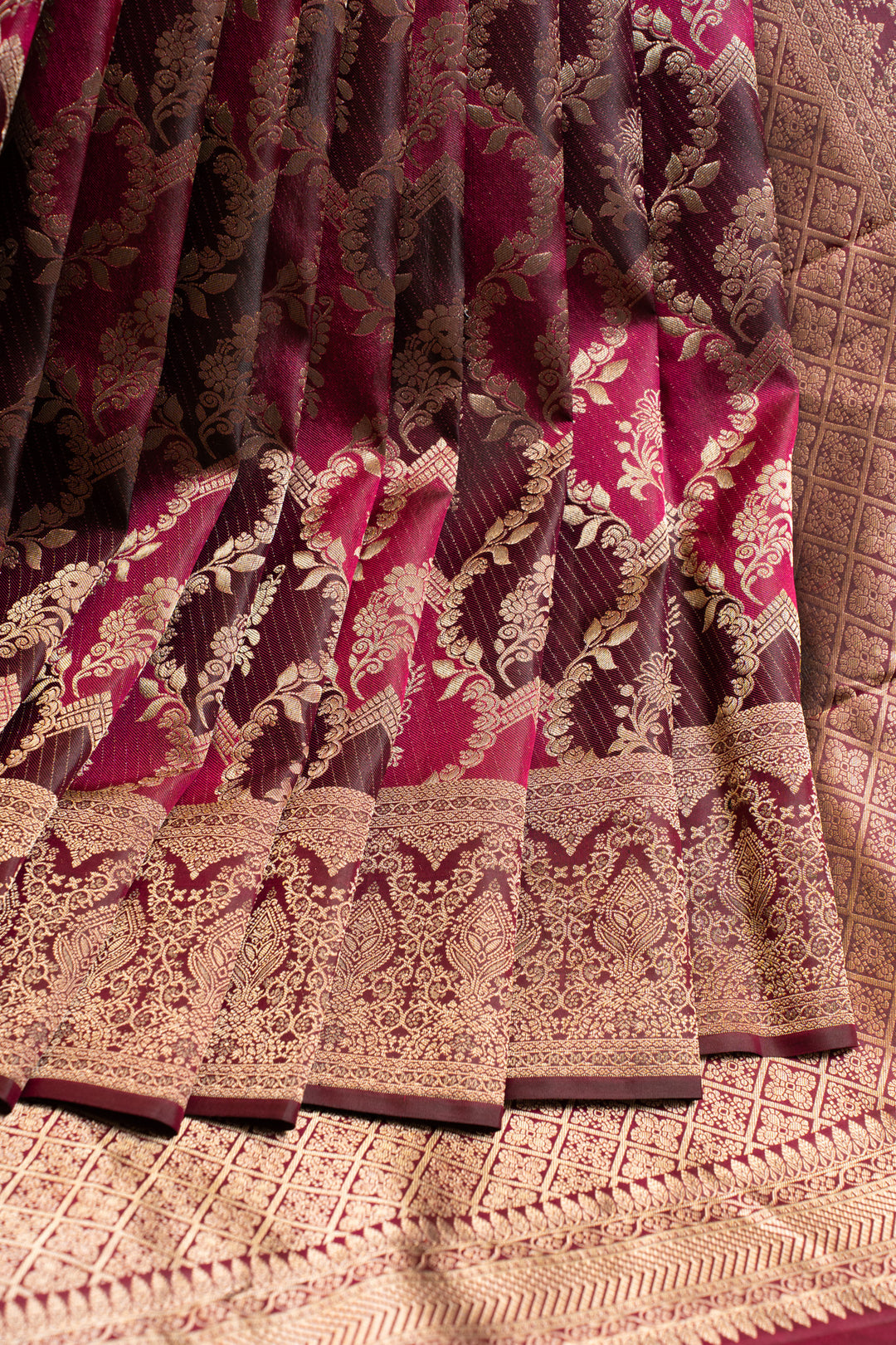 Jamun magenta rangkat brocade pure Kanchipuram silk saree