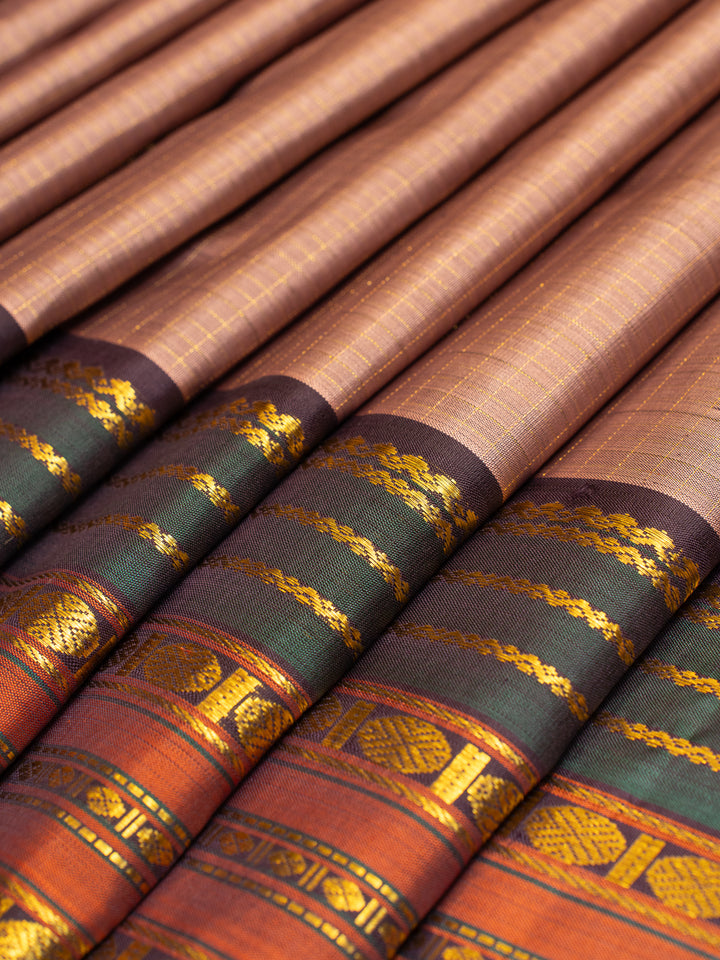 Mauve and Jamun Varisaipettu Pure Kanchipuram Silk Saree