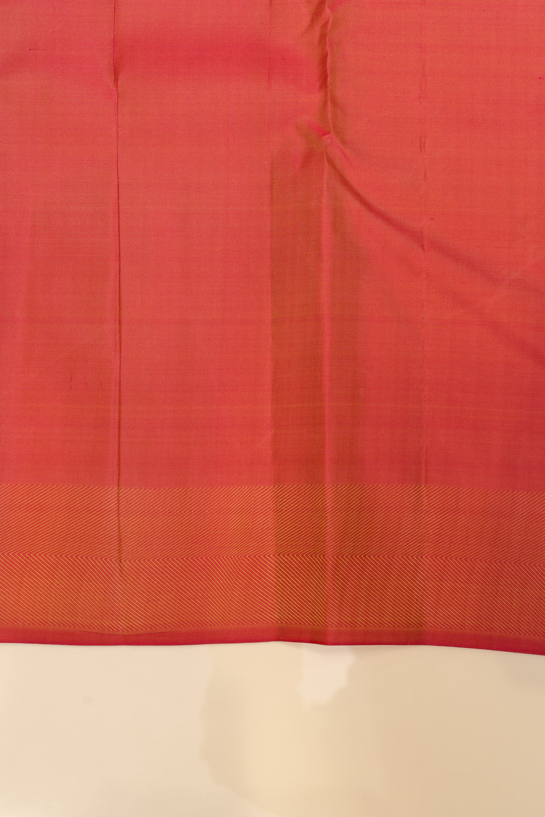 Beige and pink  thread embossed pure Kanchipuram silk saree