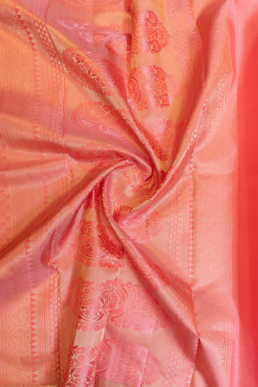 Rouge pink brocade pure Kanchipuram silk saree