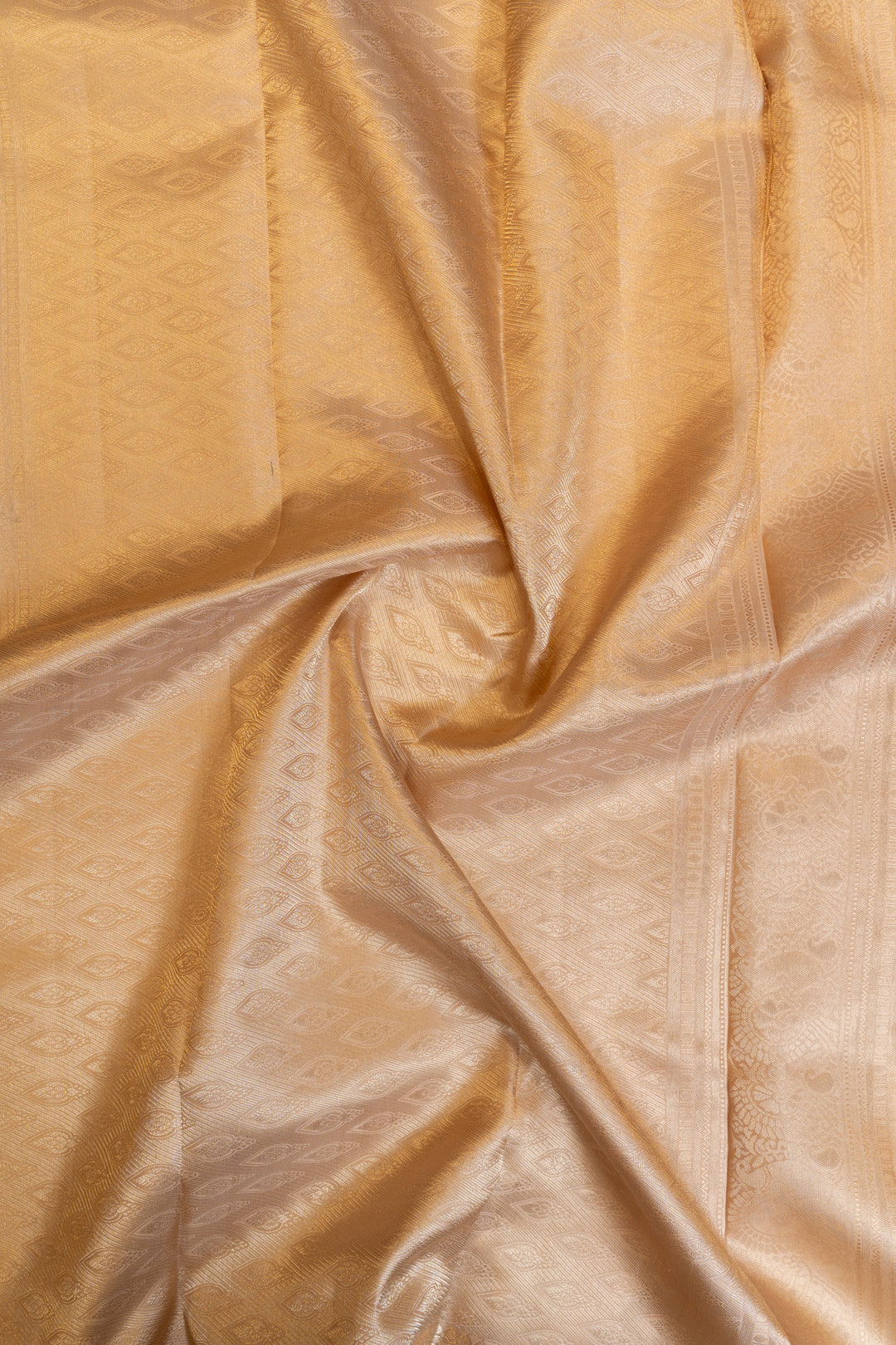 Golden bronze pure brocade Kanchipuram silk saree