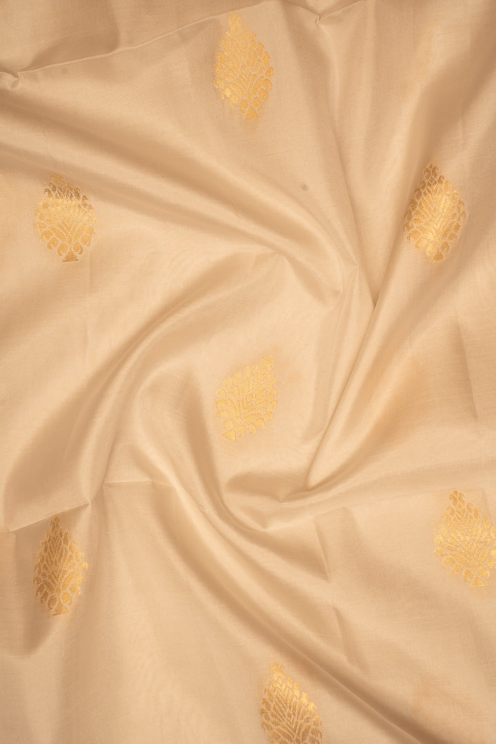 Off White and Maroon Pure Soft Silk Saree - Clio Silks