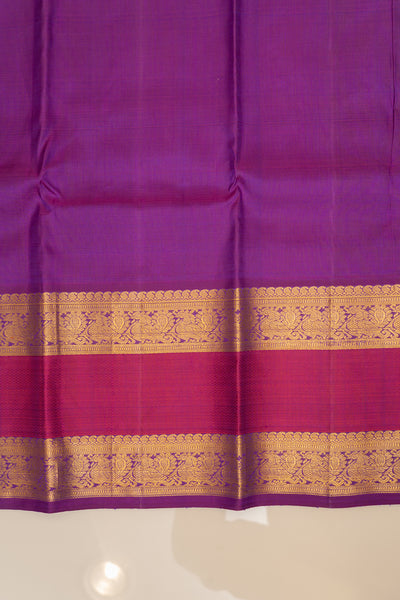 Dahli peach rettai pettu pure zari Kanchipuram silk saree