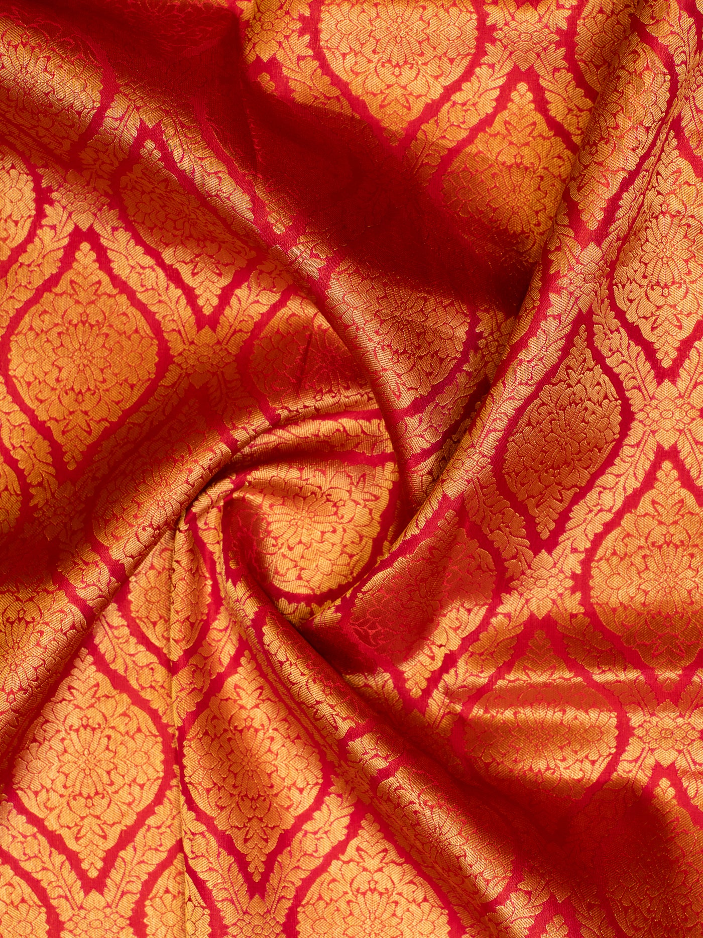 Reddish Pink Pure Brocade Kanchipuram Silk Saree