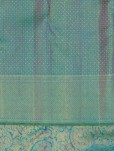 Peacock Green paisley vanasingaram brocade pure Kanchipuram silk saree