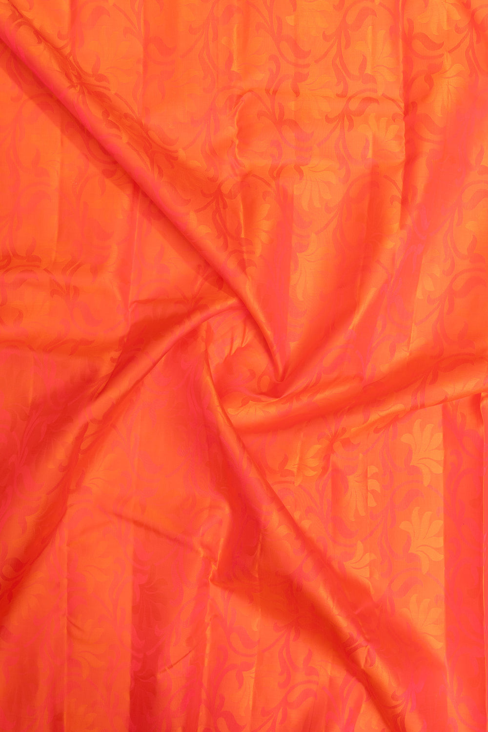 Peach  thread embossed pure Kanchipuram silk saree