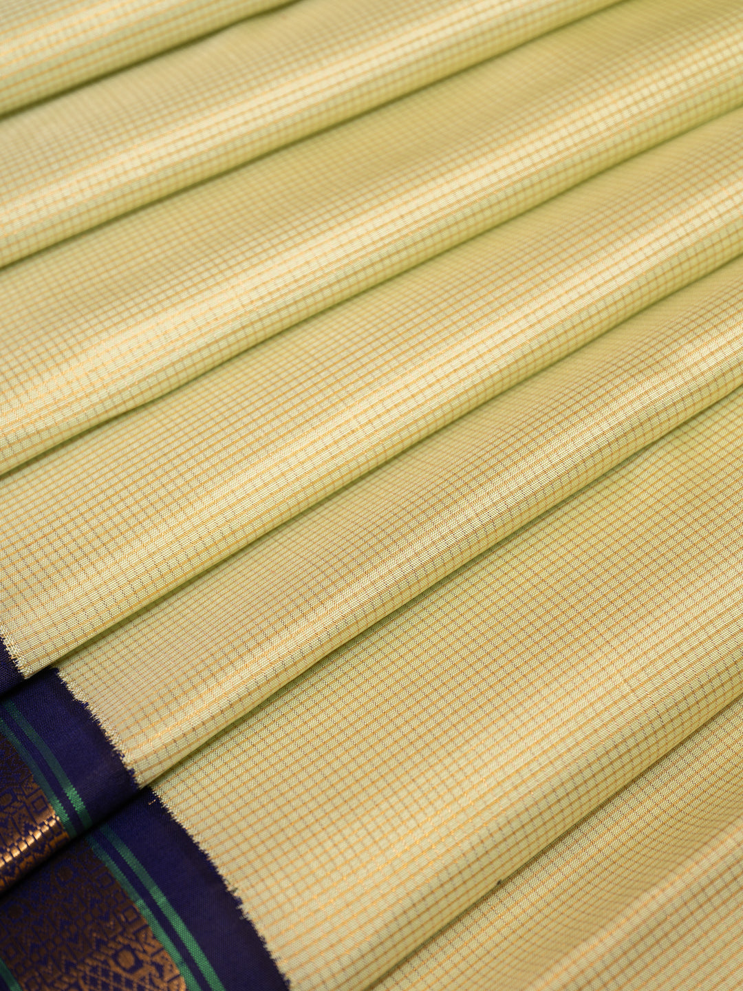 Pastel Green Small Border Pure Zari Kanchipuram Silk Saree - Clio Silks