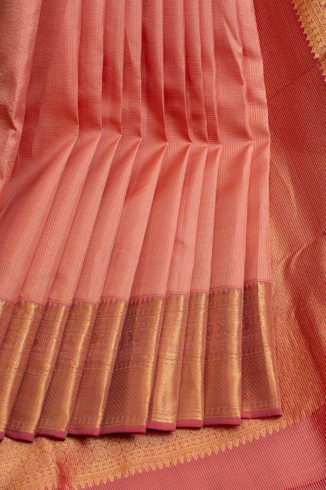 Pink Muthu zari pure Kanchipuram silk saree