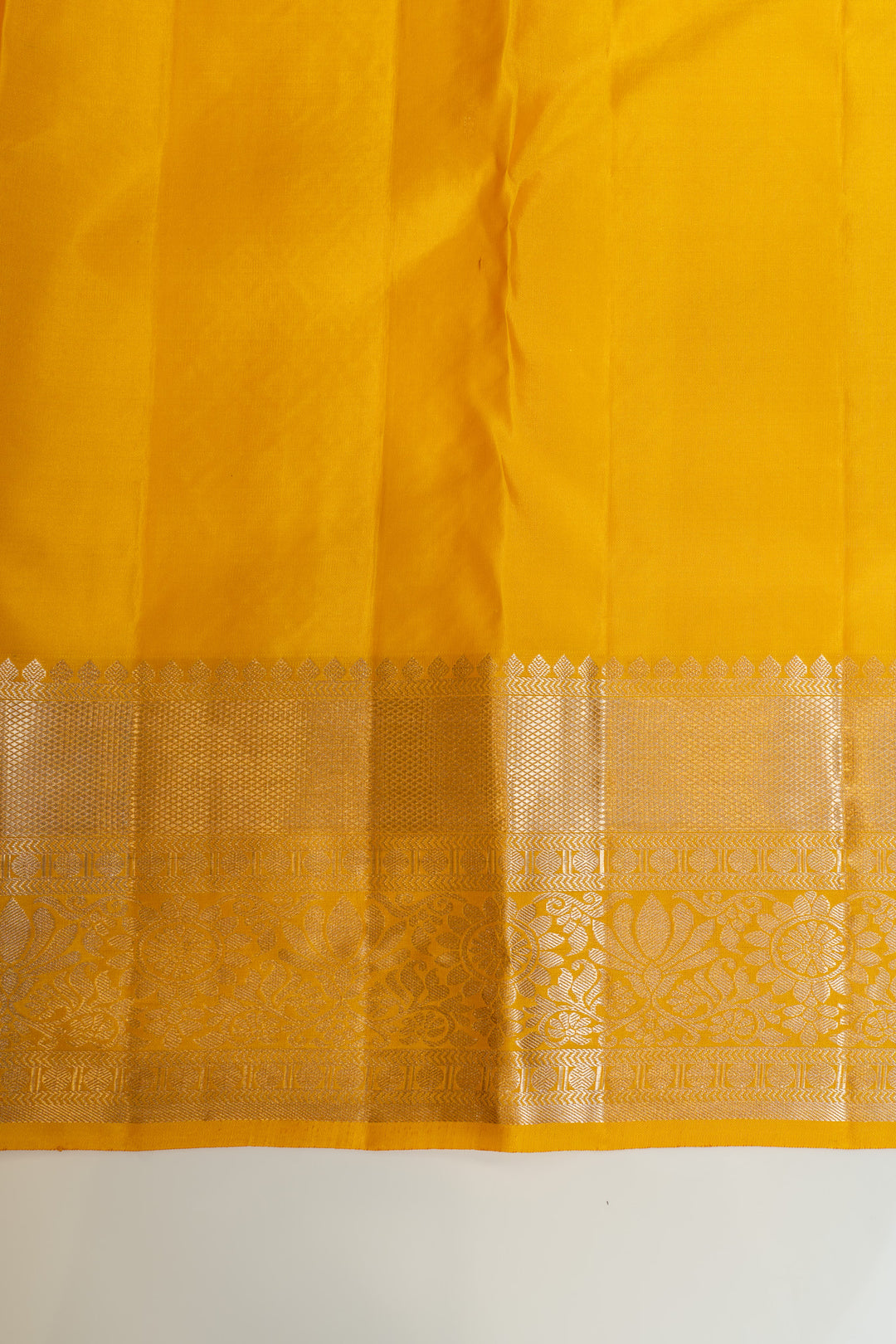 Yellow diamond brocade pure Kanchipuram silk saree