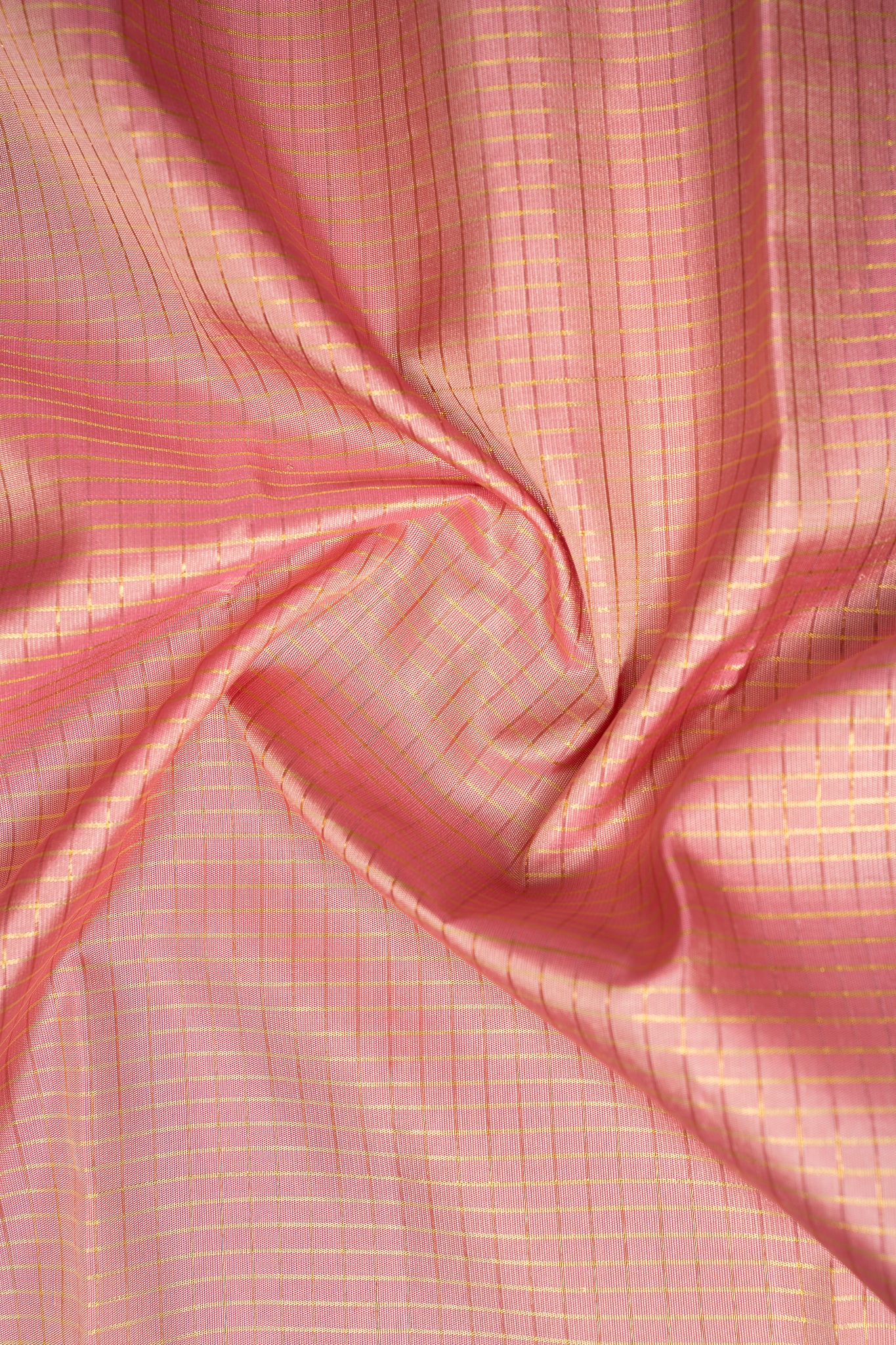 Lotus Pink Checks Pure Zari Kanchipurm Silk Saree - Clio Silks