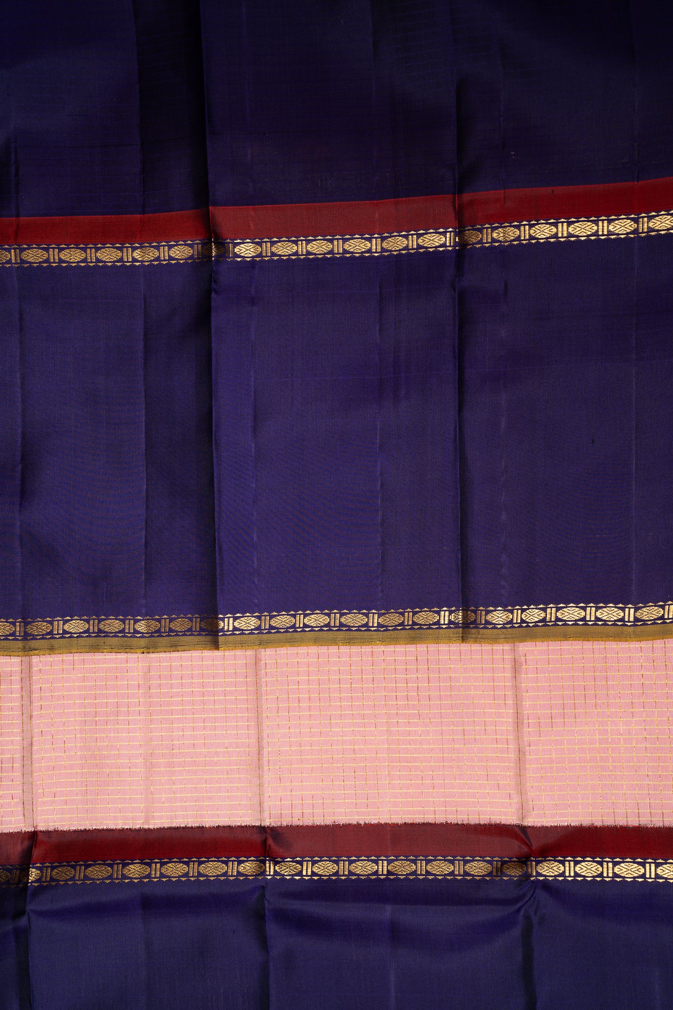 Lotus Pink Checks Pure Zari Kanchipurm Silk Saree - Clio Silks