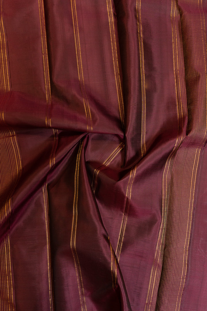 Carnation pink stripes pure Kanchipuram silk saree