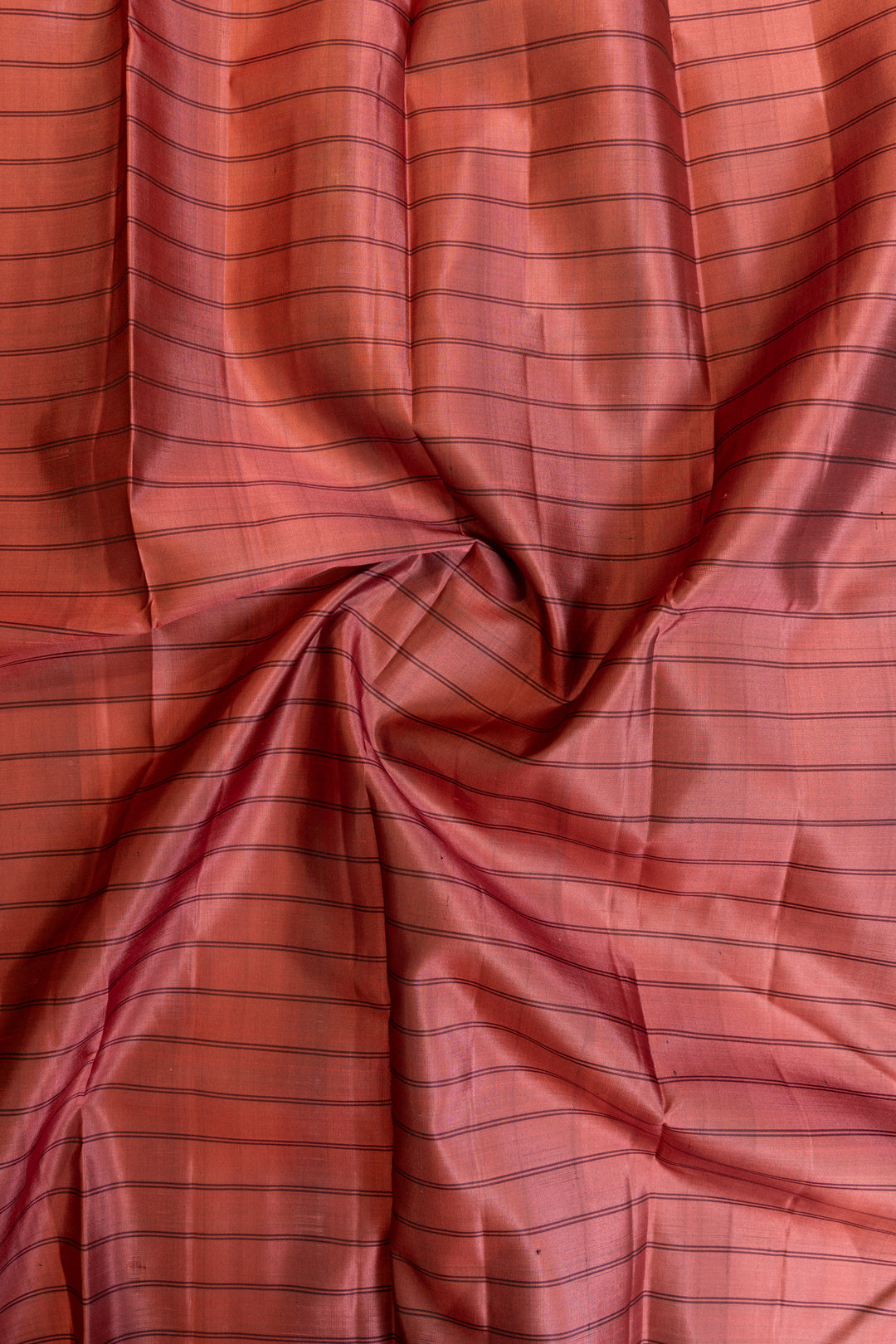 Carnation pink stripes pure Kanchipuram silk saree
