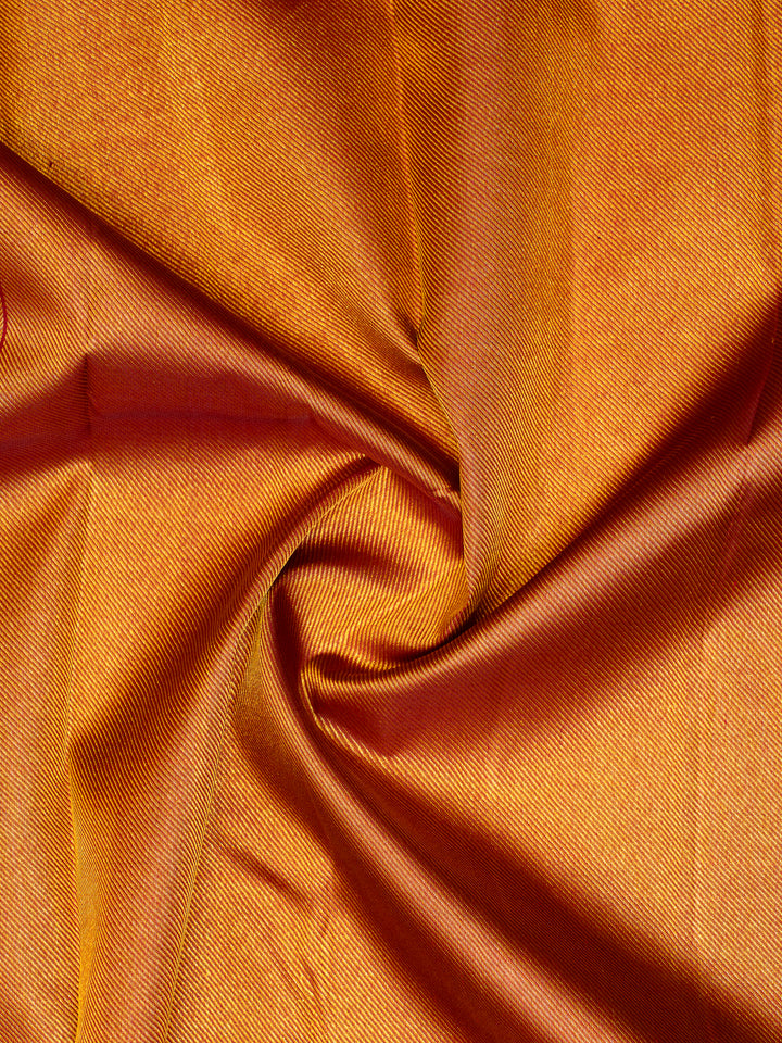 Orange and Maroon Traditional Pure Kanchipuram Silk Saree