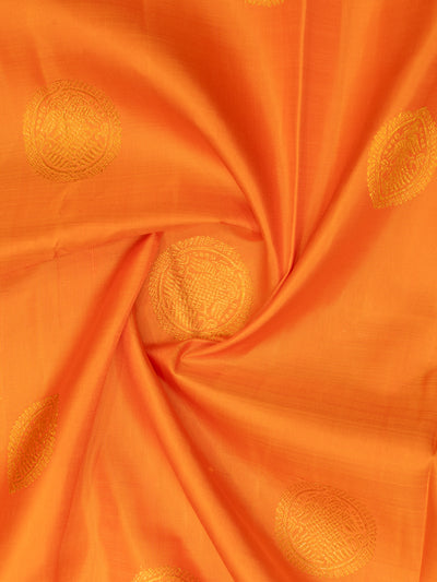 Orange and Maroon Traditional Pure Kanchipuram Silk Saree