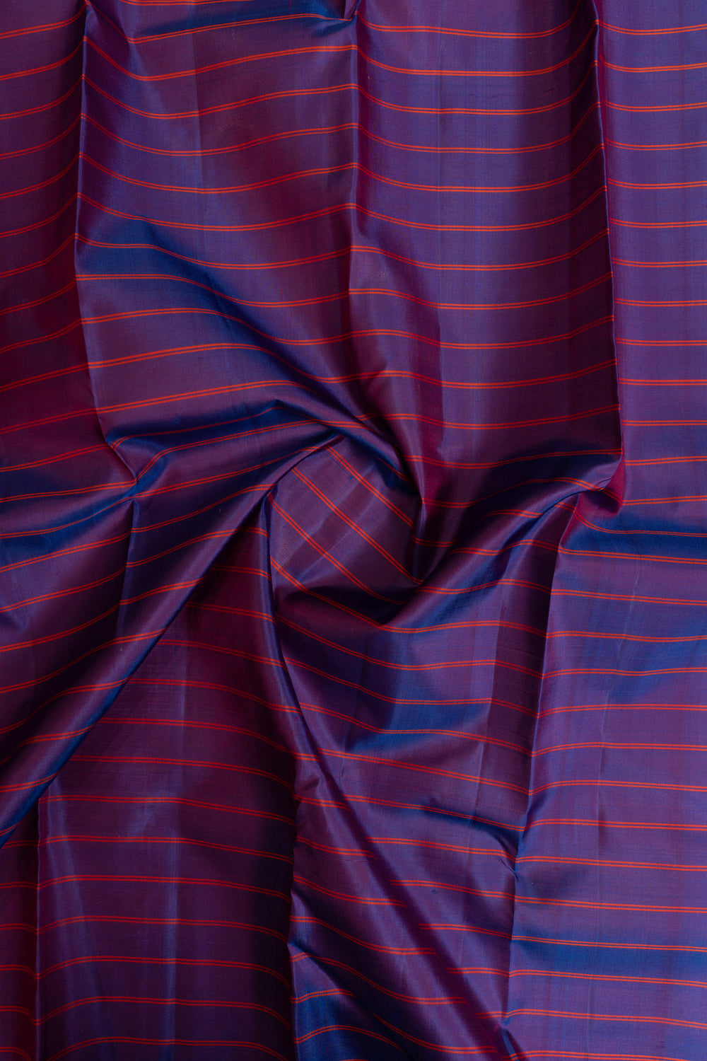 Purple and red stripes pure Kanchipuram silk saree