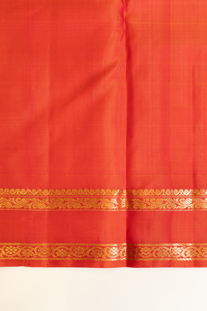 Purple and red stripes pure Kanchipuram silk saree