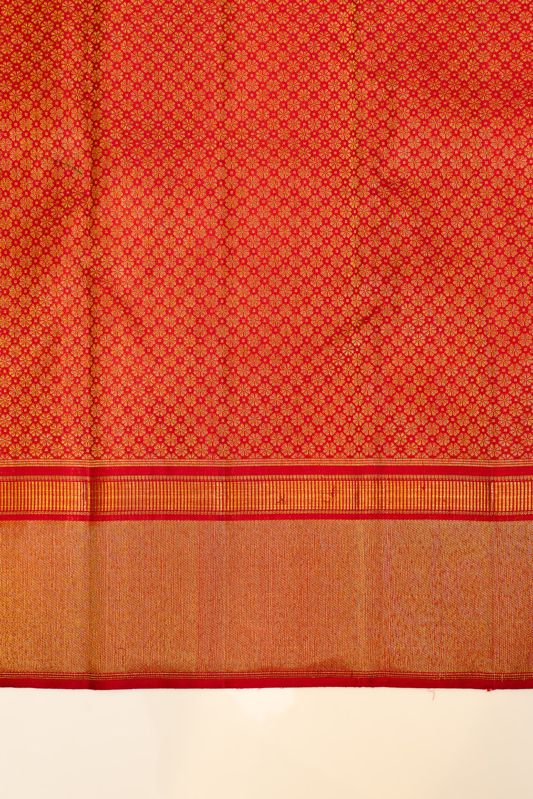 Crimson red vanasingaram brocade  pure Kanchipuram silk saree
