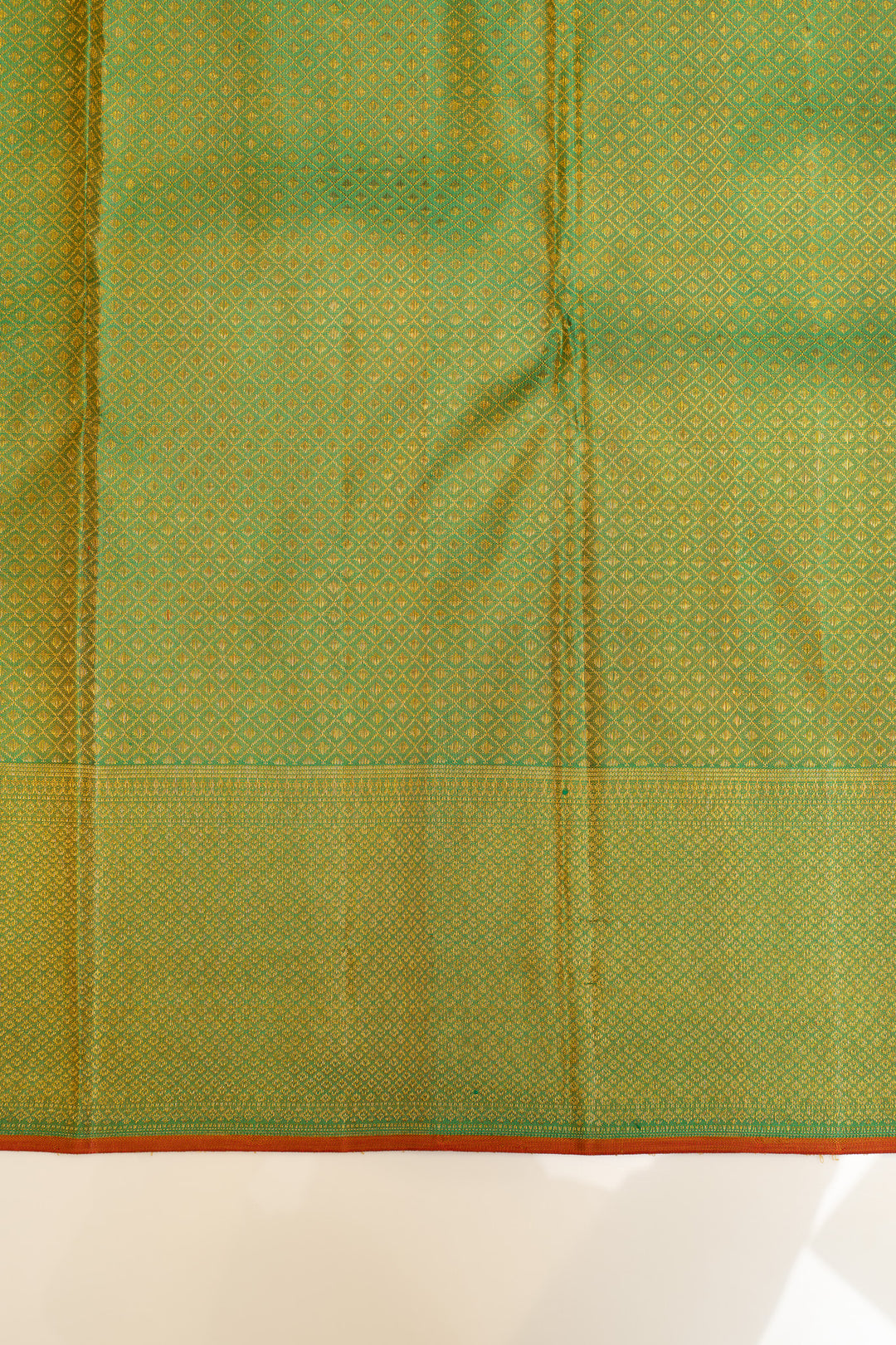 Gold and green annam chakram Brocade pure Kanchipuram silk saree