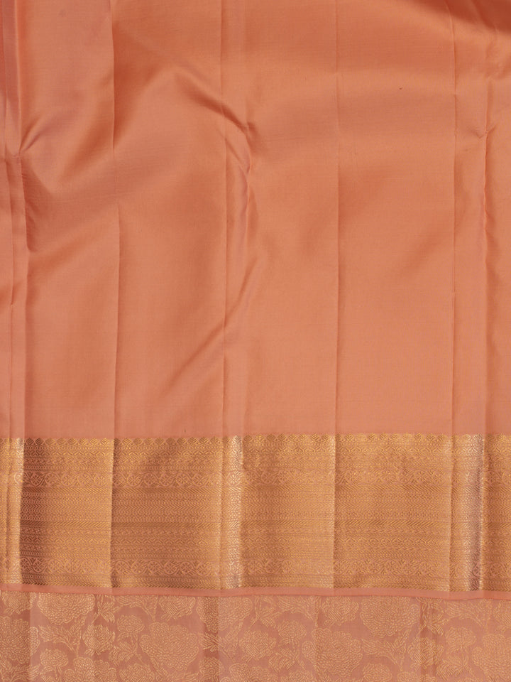 Rose pink floral brocade pure Kanchipuram silk saree