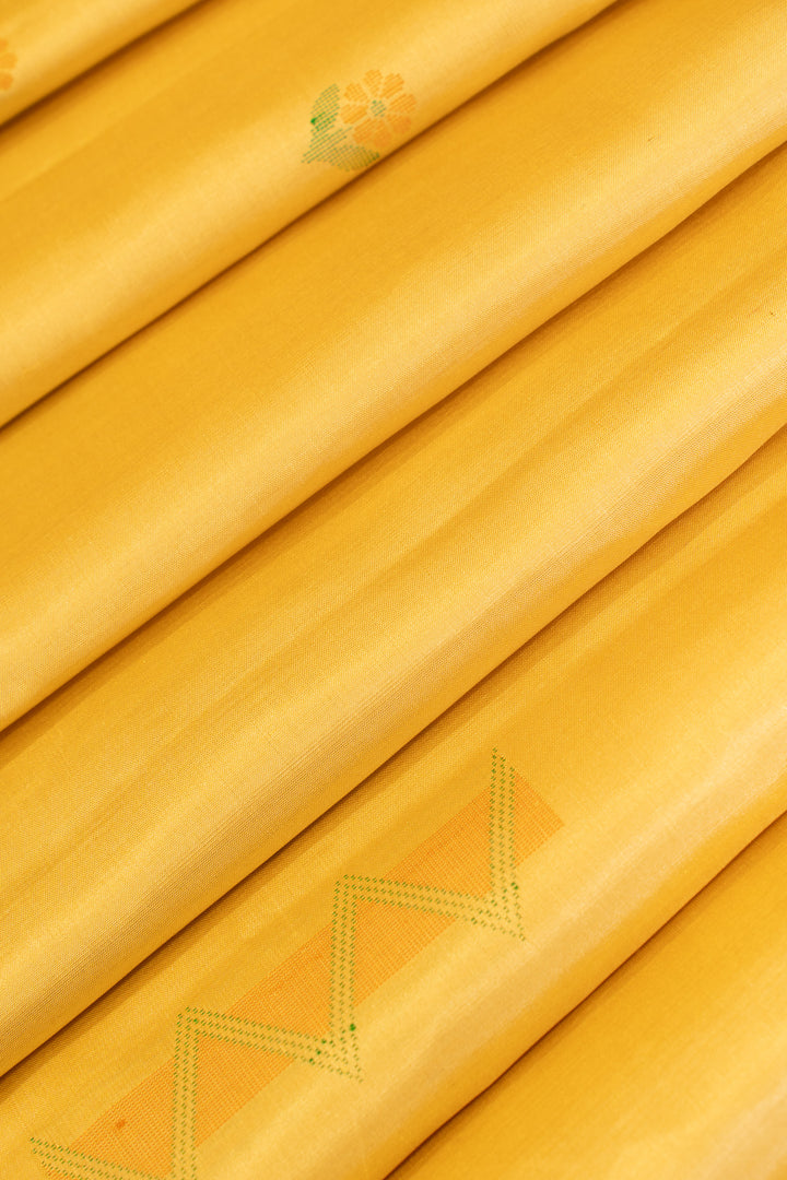 Off white Jamdani motifs without zari pure Kanchipuram silk saree
