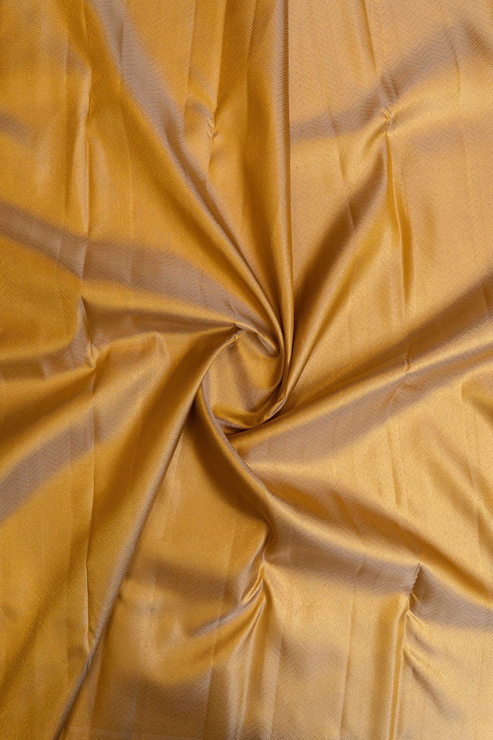 Champagne gold chevron brocade  pure Kanchipuram silk saree