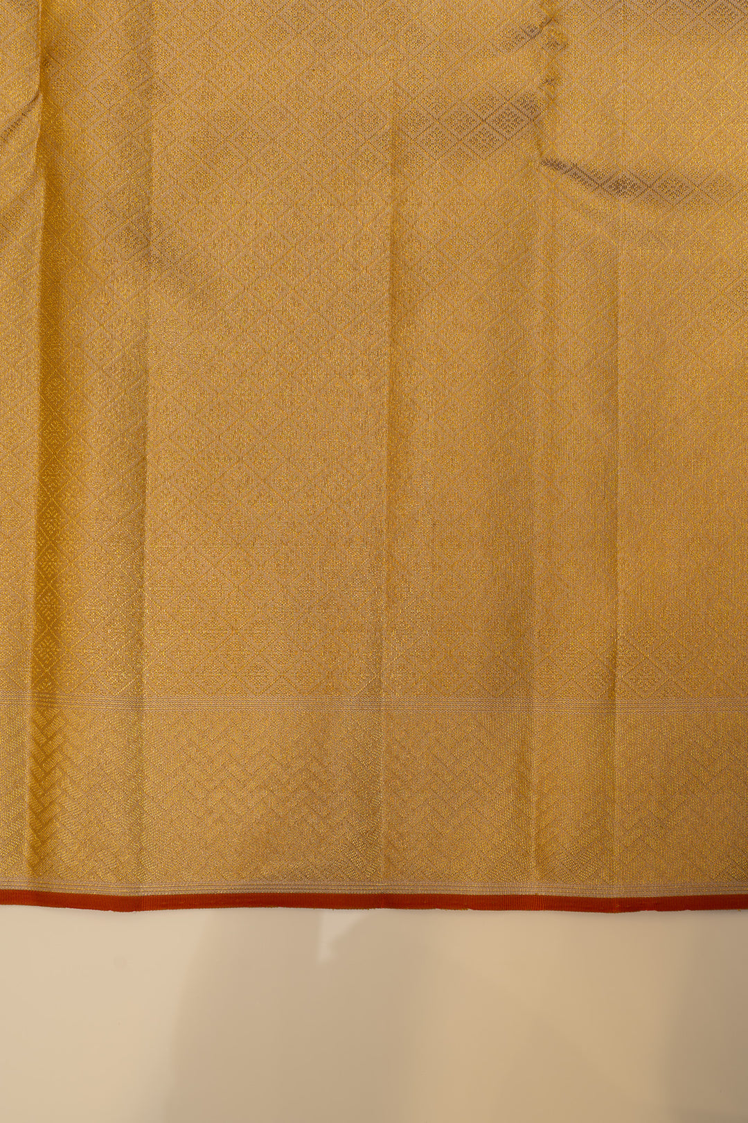 Champagne gold chevron brocade  pure Kanchipuram silk saree