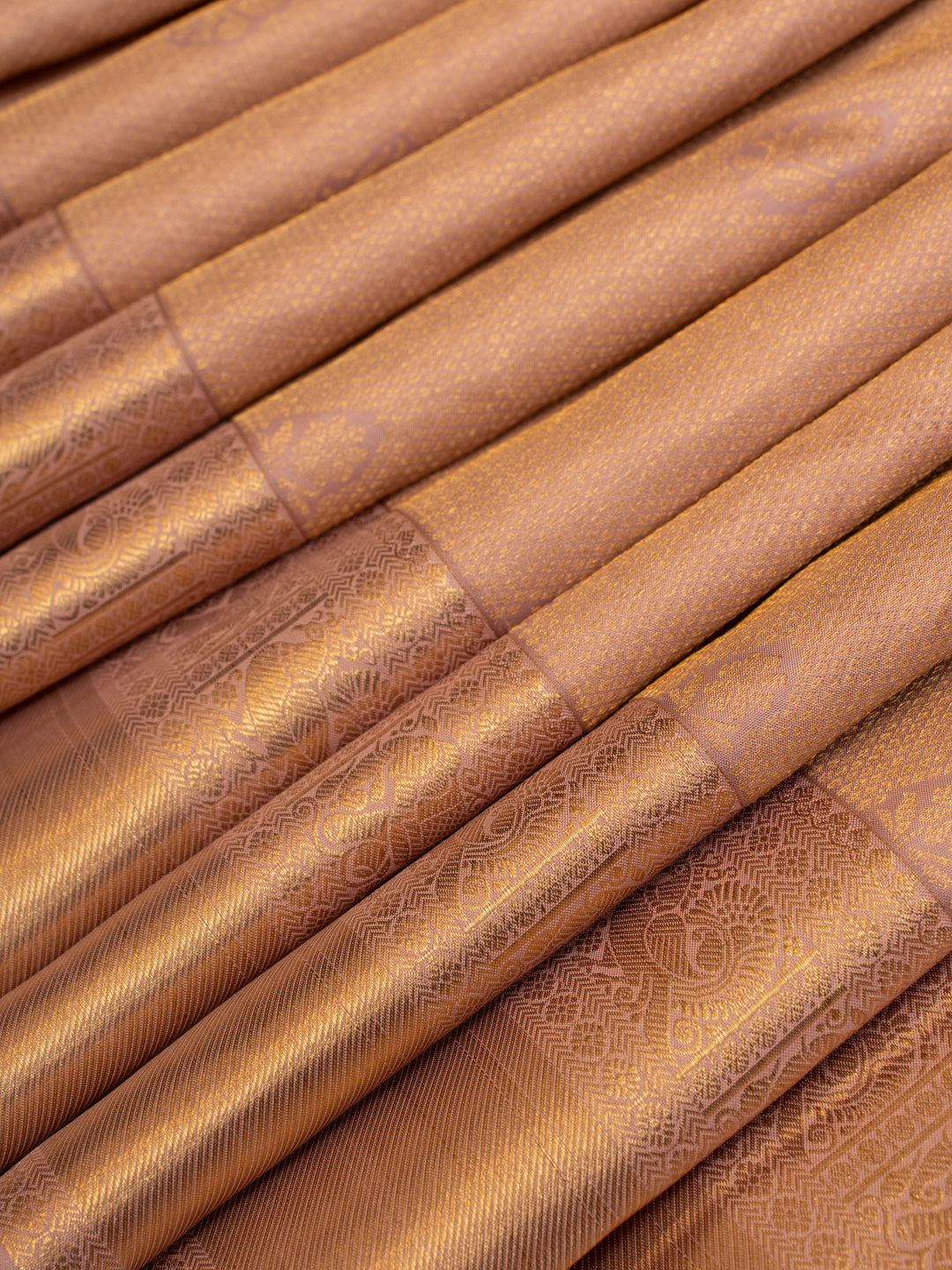 Salmon pink brocade pure Kanchipuram silk saree