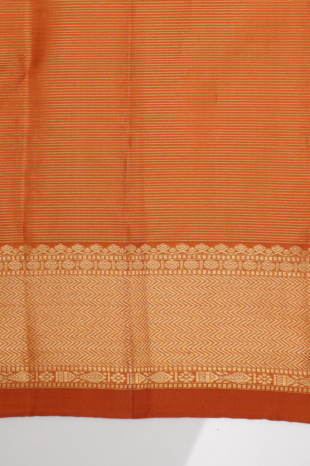 Rust Orange Vairaoosi Pure Kanchipuram Silk Saree