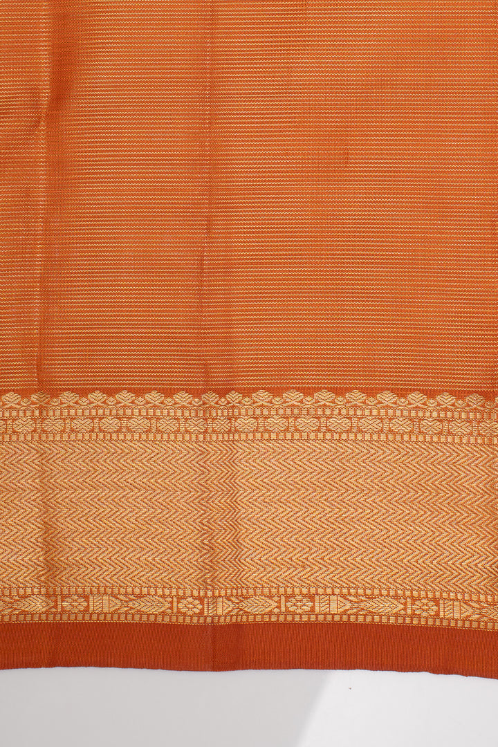 Rust Orange Vairaoosi Pure Kanchipuram Silk Saree