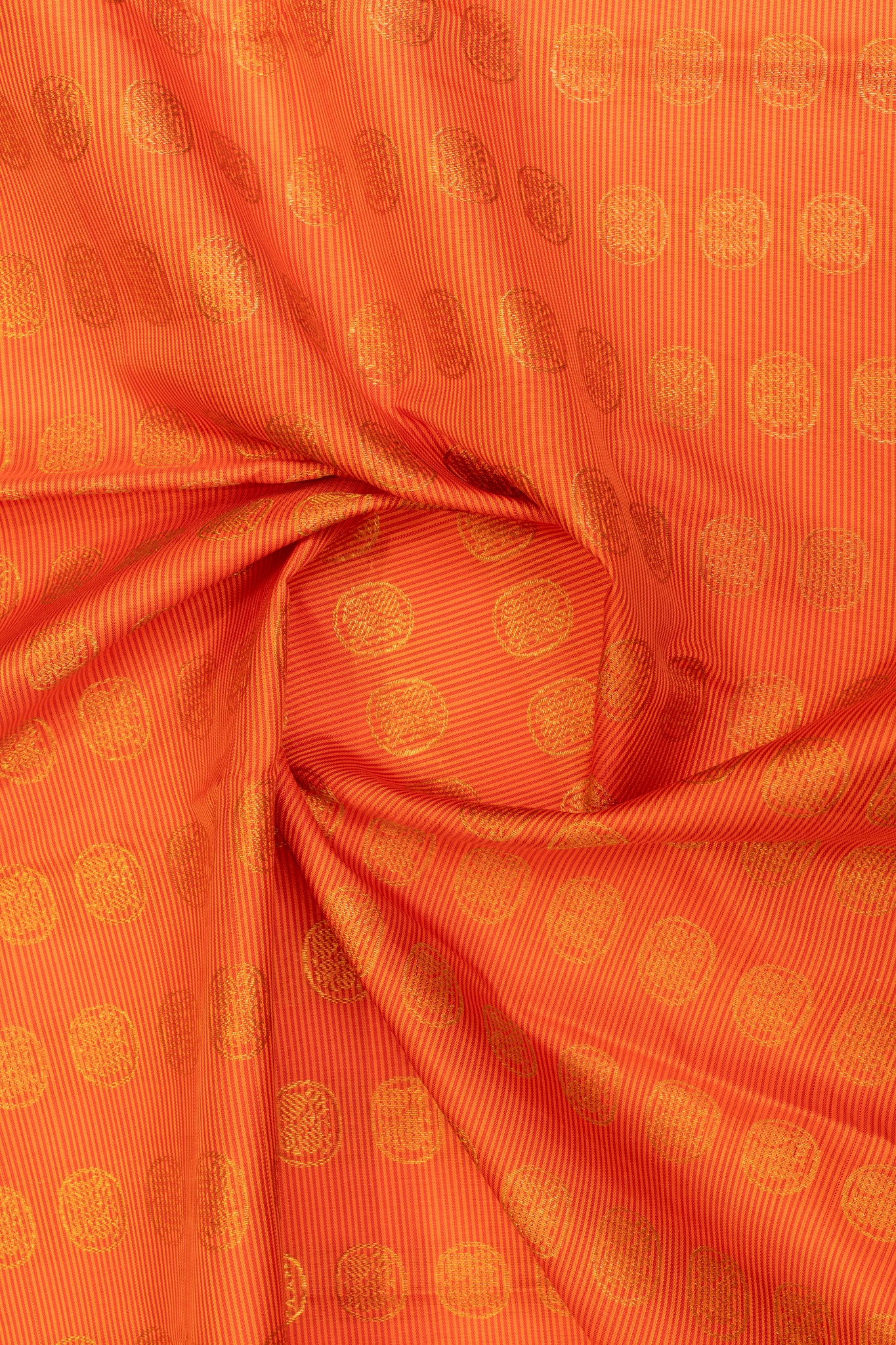 Rust orange and ivory pure zari Kanchipuram Silk saree