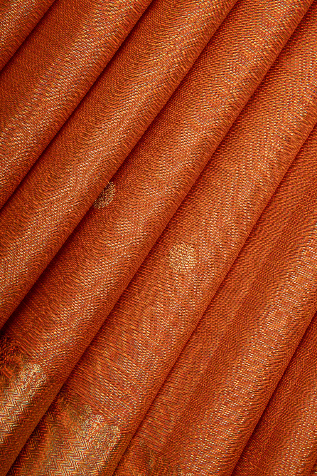 Rust Orange Vairaoosi Pure Kanchipuram Silk Saree