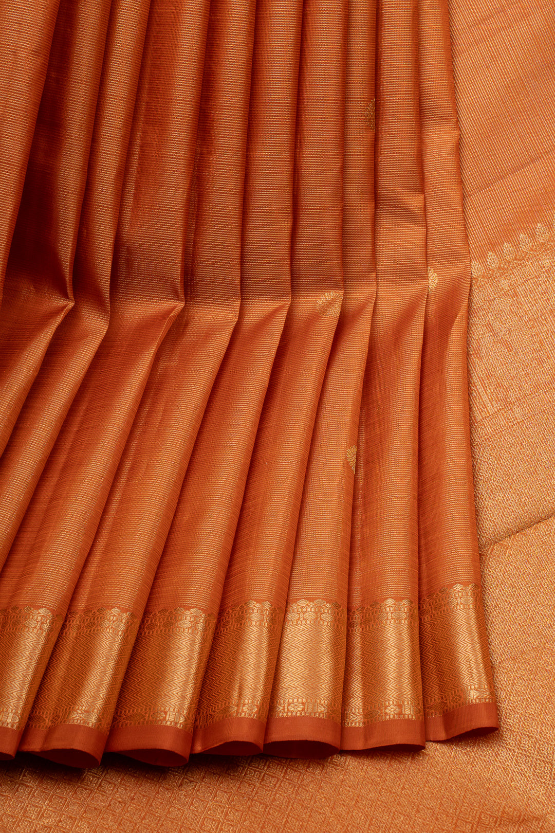 Rust Orange Vairaoosi Pure Kanchipuram Silk Saree
