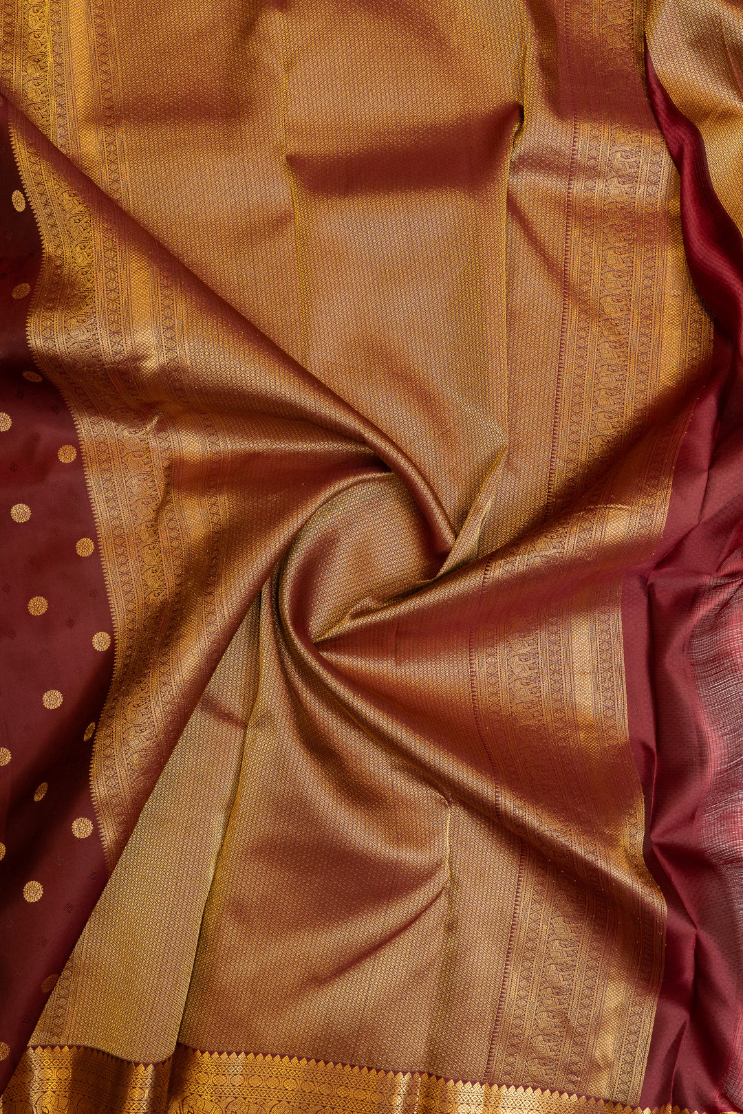Maroon traditional pure Kanchipuram silk saree