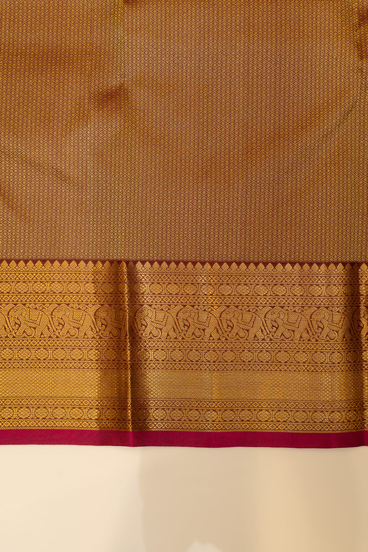 Maroon traditional pure Kanchipuram silk saree