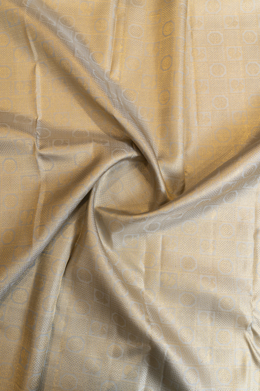 Bluish grey annam chakram pure brocade Kanchipuram silk saree