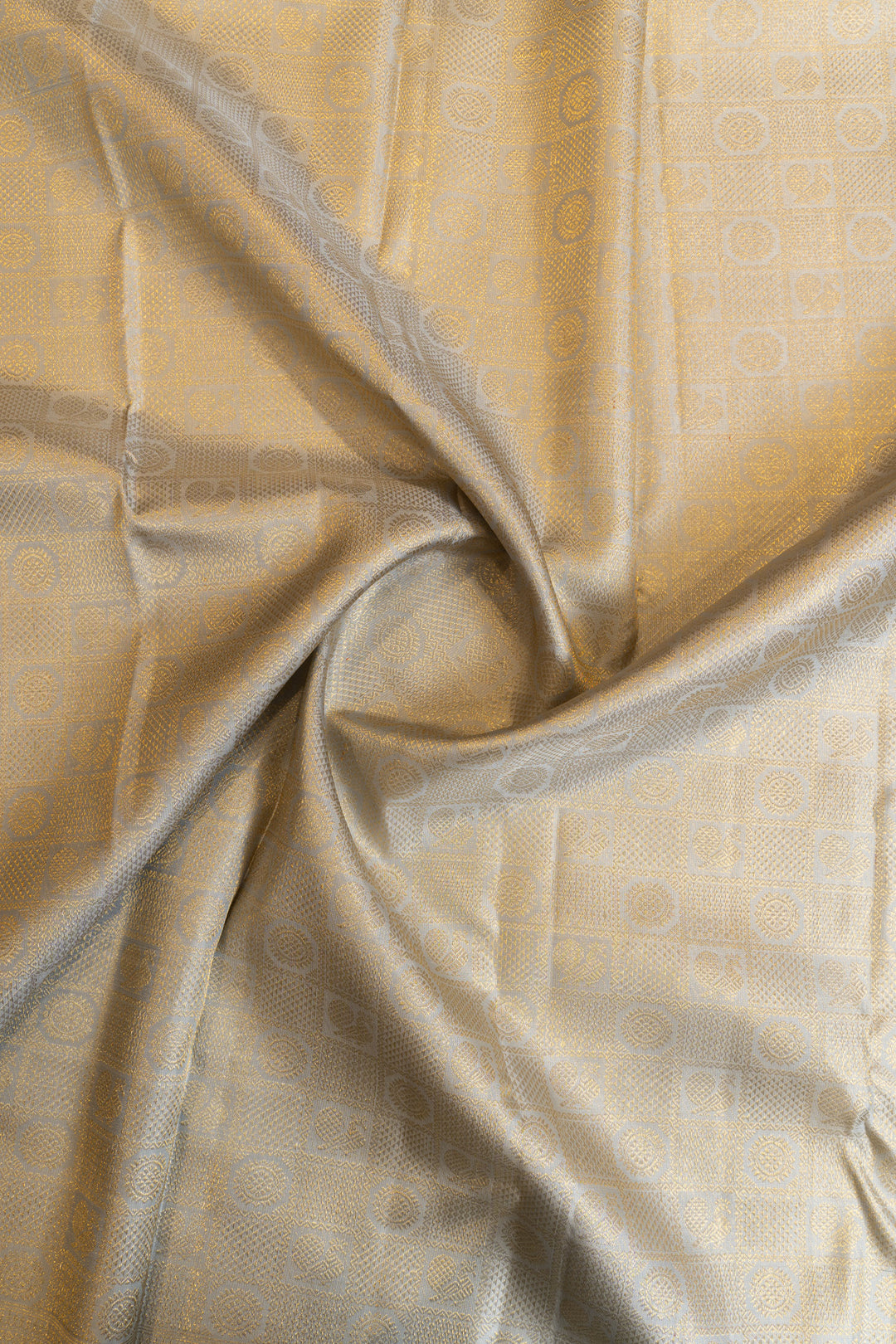Bluish grey annam chakram pure brocade Kanchipuram silk saree