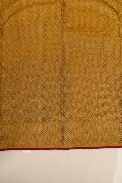 Grey and mustard minakari pure zari brocade Kanchipuram silk saree